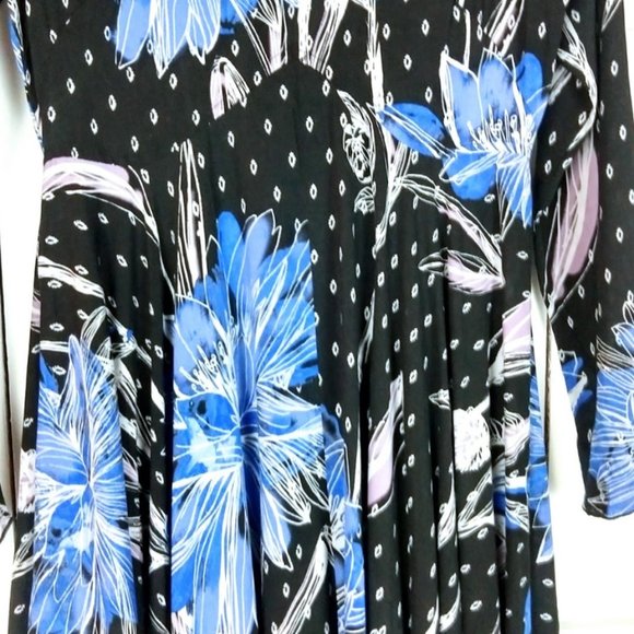 Free People blue floral long sleeve maxi dress - Picture 6 of 6